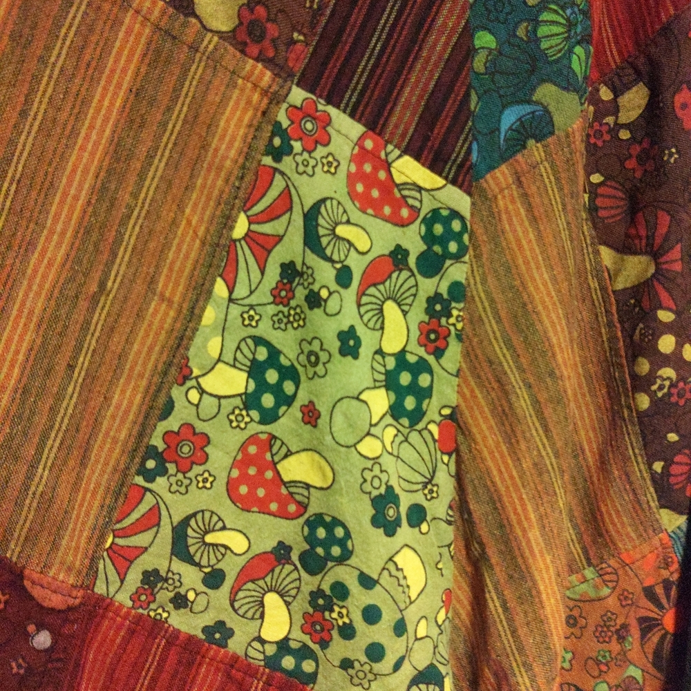 Mushroom Print Patchwork Tie Bow Straps Jumpsuit … - image 4